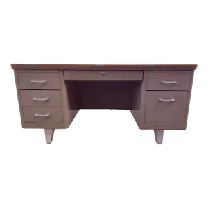 1960s Vintage Metal Tanker Desk