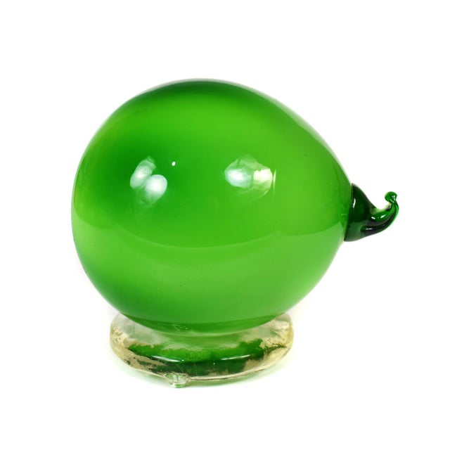 Lime Mid-Century Handblown Large Lime Fruit Figurine Model on Base For Sale - Image 8 of 8