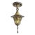 Antique 1920's Lincoln Lighting Pendant Light With Amber Art Glass For Sale