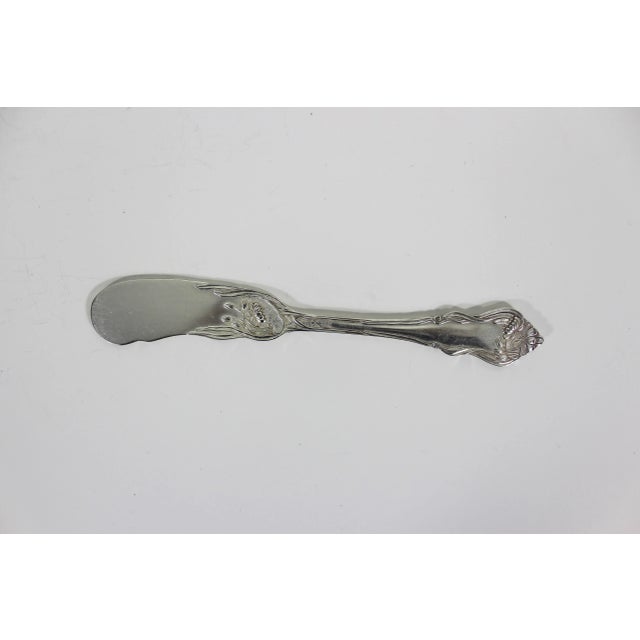 Silver Vintage Silverplate Art Nouveau Butter Spreader Knife For Sale - Image 8 of 8