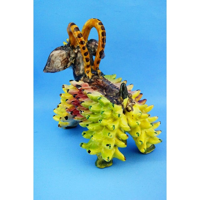 After Richard Dölker, Vietri German Period Goat Sculpture, 20th Century, Ceramic For Sale - Image 4 of 18