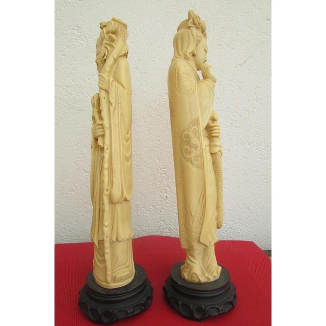 Mid-Century Modern Vintage Okimonos Figurines, Set of 2 For Sale - Image 3 of 15