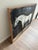 Large wrapped canvas textured print of a horse against a rustic slate gray and indigo abstract background. Elegant rustic...