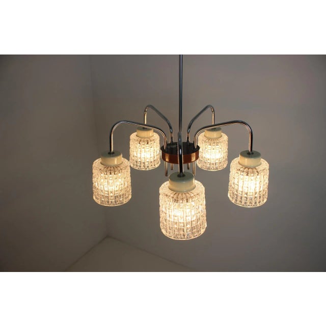 Metal Mid-Century Chandelier from Lidokov, 1960s For Sale - Image 7 of 10