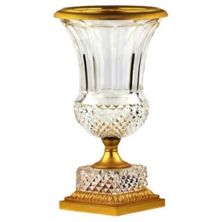 Napoleon III Crystal Vase, France, 19th Century For Sale