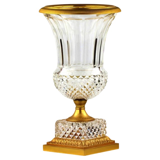 Napoleon III Crystal Vase, France, 19th Century For Sale