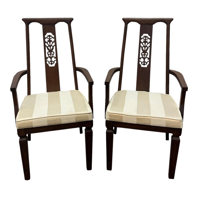 Vintage Mid Century Modern Style Mahogany Accent / Dining Chairs - Pair For Sale