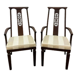 Vintage Mid Century Modern Style Mahogany Accent / Dining Chairs - Pair