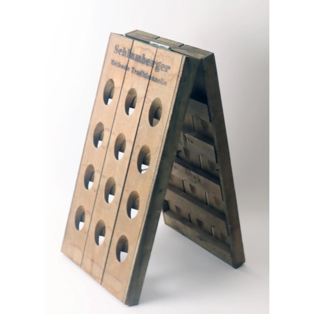 Champagne Wine Rack in Oak, 1980s For Sale - Image 3 of 9