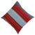 A one-of-a-kind handwoven wool kilim floor pillow featuring bold red and slate-blue horizontal color-blocks. Fully...
