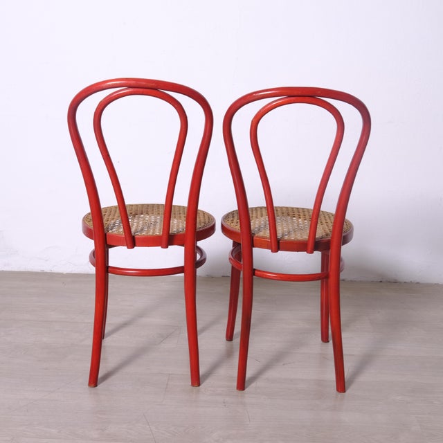 Vienna Straw Chairs in the style of Thonet, 1970s, Set of 2 For Sale - Image 9 of 13
