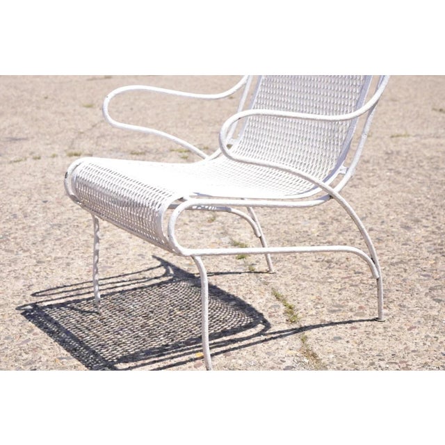 Vintage Russell Woodard Sculptura Wrought Iron Patio Arm Chair, Attributed For Sale - Image 10 of 12