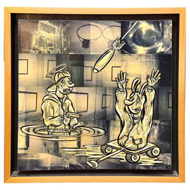 Nicely Framed Original Graffiti Collage Art For Sale - Image 4 of 17