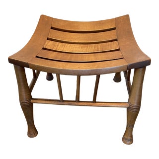 1950s Vintage Liberty & Co Wood Thebes Stool Ottoman For Sale