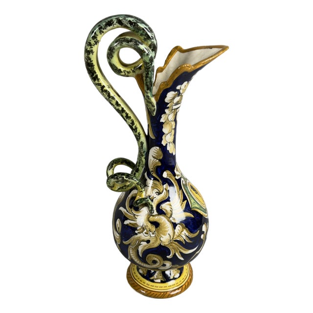 Sesto Fiorentino Majolica Amphora Vase from Carraresi & Schmid, 1940s For Sale
