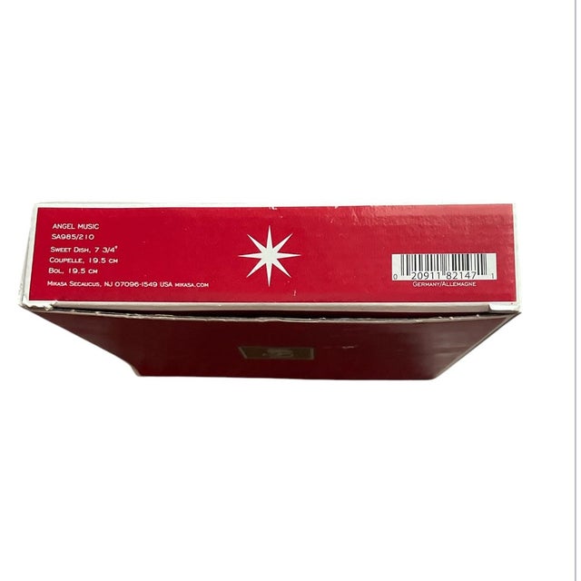 Vintage Mikasa Angel Music Sweet Dish 1990's Clear Glass Crystal Frosted Etched Angel With Trumpet.