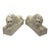 Pair of Mid-Century Italian Crackle-Glazed Ceramic Recumbent Lions For Sale
