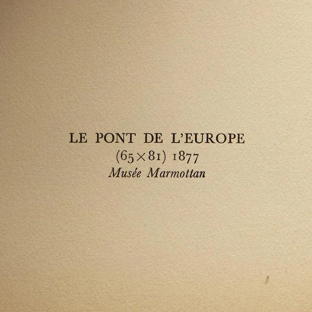 1950 After Claude Monet "The Bridge of Europe" First Edition Parisian Full-Color Print For Sale - Image 4 of 8