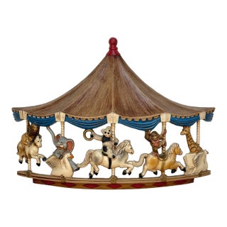 Vintage 1979 Circus Animal Carousel Wall Hanging Sculpture - 22" For Sale