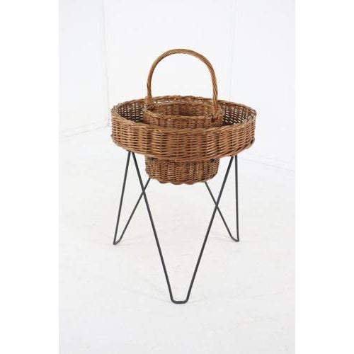 Vintage Wicker Plant Stand For Sale - Image 11 of 14