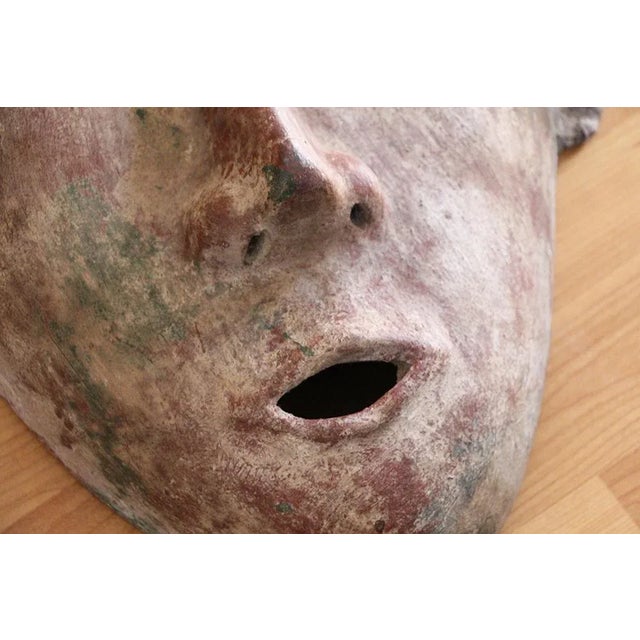 Early 20th Century Antique South America Earthenware Mask For Sale - Image 5 of 11