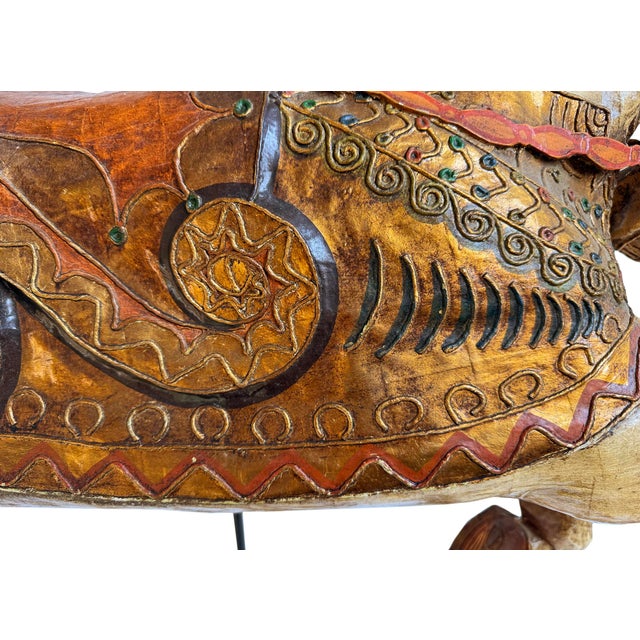 Late 20th Century Vintage Paper Mâché Carousel Horse Sculpture For Sale - Image 5 of 6