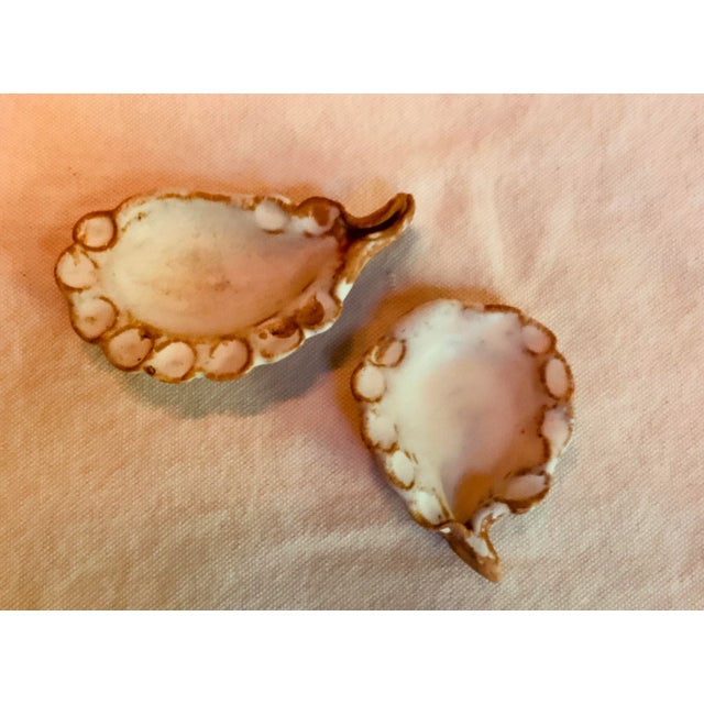 1980s Handformed Biloxi Iron Oxide & White Glaze Stoneware Oyster Small Plates - Set of 6 For Sale - Image 5 of 12