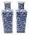 Blue & White Silk Road Style Vases - a Pair For Sale