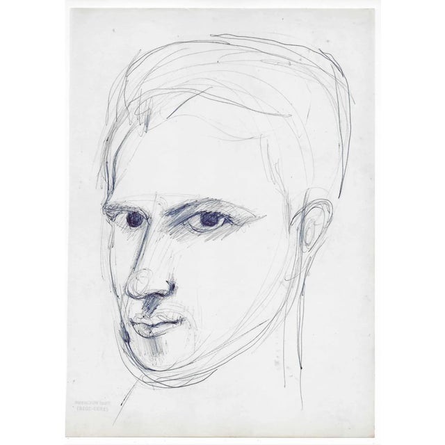 MCM male portrait, maybe a self portrait, by Paul McCarron (1933-2018) later known as a prominent New York art dealer....