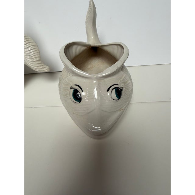 Ceramic 1960s Pair of Mid Century Modern Fish Planters For Sale - Image 7 of 14