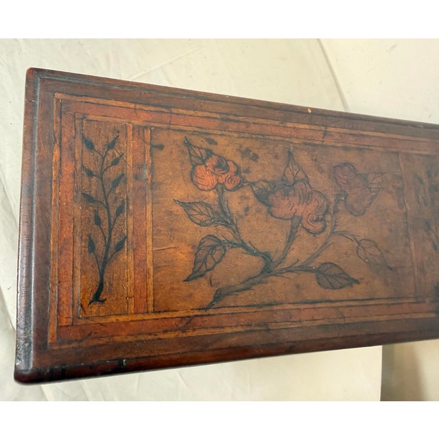 Antique 19th Century Handmade Inlaid Marquetry Wood Book Shelf Jewelry Box For Sale - Image 9 of 12