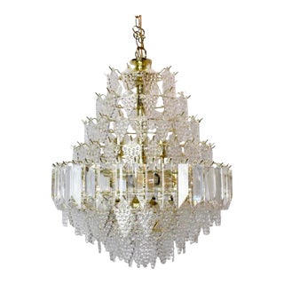 Vintage Eight Tiered Lucite Chandelier For Sale