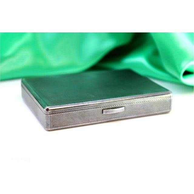 Silver Silver Toiletry Box with Mirror, Lipstick Holder and Powder Container For Sale - Image 8 of 9