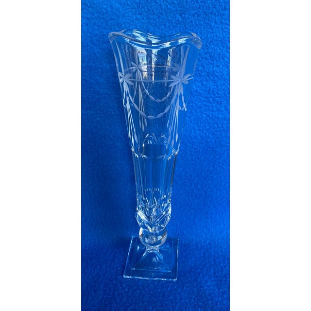 Gorham Early 21st Century Gorham Chantilly Collection Hand Cut Crystal Bud Vase For Sale - Image 4 of 12