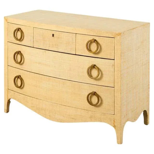 Karl Springer Style Raffia Grasscloth Clad Commode Chest For Sale - Image 13 of 13