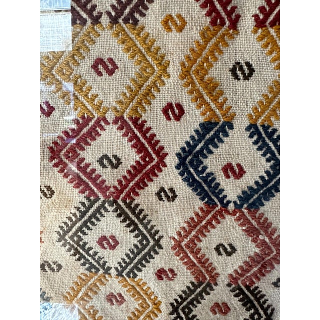 Framed Antique Woven Anatolian Woven Textile For Sale - Image 11 of 13