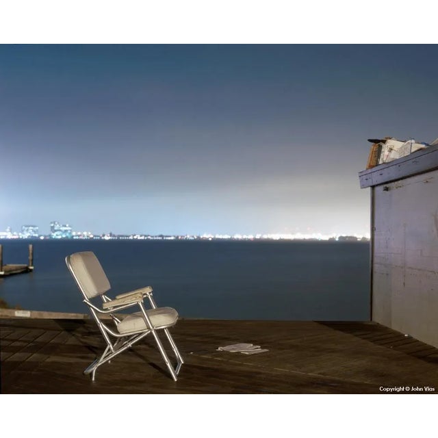 Contemporary Night Photograph "Padded Chair" by John Vias For Sale