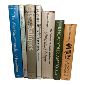 7 Vintage Antiques & Furniture Reference Books – Blue, Green & Cream Library
