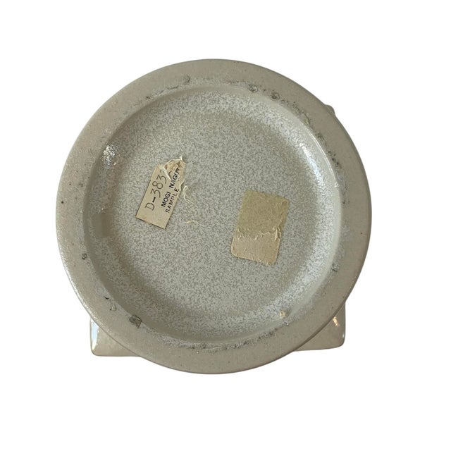 Rare Mogi Nagoya Japanese MCM Geometric Vase Tan and White For Sale In San Francisco - Image 6 of 6