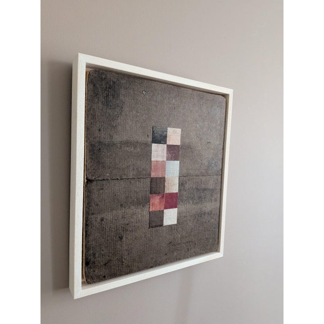 2026 Contemporary 'Geometric Collage 12 Squares' Original Mini Mixed Media Painting by British Artist Dave Boyd, Framed For Sale - Image 6 of 10