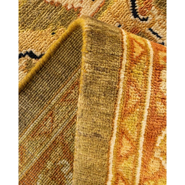 Eclectic, One-of-a-Kind Hand-Knotted Area Rug in Green, 9' 1" x 12' 2" For Sale In New York - Image 6 of 8