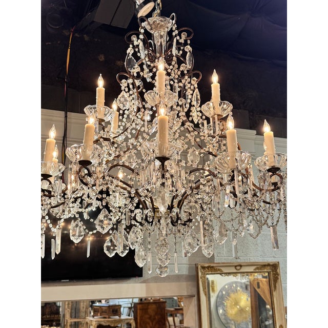 Antique French Crystal Chandeliers For Sale - Image 4 of 12