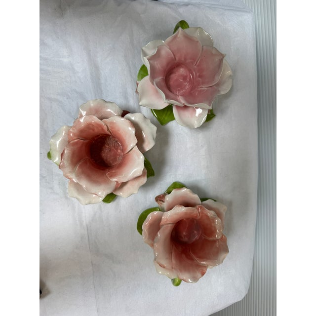 Capodimonte Blooming Flower Candle Holders, Set of Three For Sale In San Francisco - Image 6 of 12