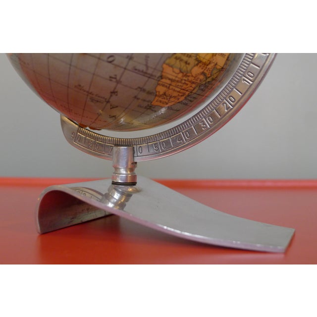 1950s Art Deco Globe on Aluminum Stand from Columbus Oestergaard, 1950s For Sale - Image 5 of 14