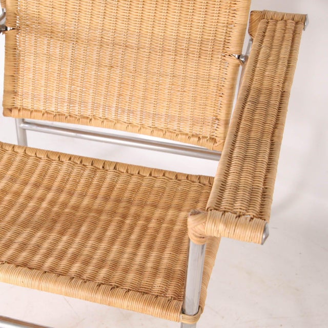 Wicker and Chrome Chairs, 1980s, Set of 2 For Sale - Image 9 of 15