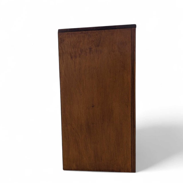 Vintage Mid-Century Walnut Six-Drawer Chest With Brass Pulls For Sale - Image 10 of 18