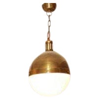 Visual Comfort Large Hicks Brass Pendant For Sale