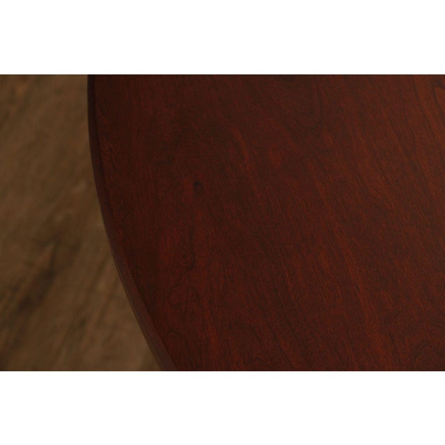 Brown Late 20th Century Hunt Country Furniture Round Top Cherry Dining Table For Sale - Image 8 of 18