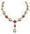 Bochic "Baroque" Ruby, Pearl & Sapphire Necklace Set In 18K Gold & Silver For Sale