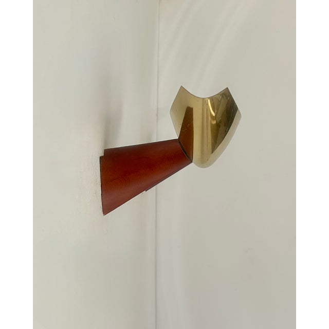 Vintage Wall Lights in Wood and Brass, Italy, 1980s, Set of 2 For Sale - Image 4 of 8